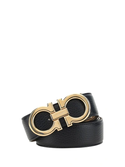 Ferragamo Belt In Black-beige