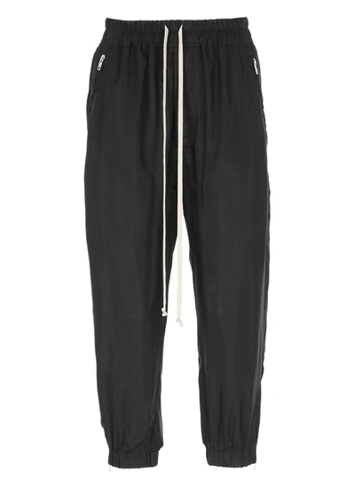 Rick Owens Drawstring Cropped Trousers In Black