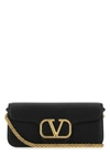 Valentino Brass Plated Calfskin Shoulder Bag In Black