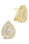 Sterling Forever Scarlett Cubic Zirconia Teardrop Stud Earrings In Gold