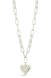 Sterling Forever Beating Heart Pendant Necklace In Silver