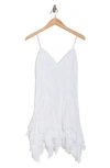 ALICE AND OLIVIA STARA LACE SLEEVELESS HANDKERCHIEF HEM MINIDRESS