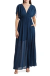 WISHLIST RUCHED SLEEVE MAXI DRESS