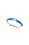 EFFY EFFY 14K YELLOW GOLD & ENAMEL BLUE TOPAZ STACKABLE RING
