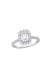 Delmar Dew Octagon Created Moissanite Ring In Silver