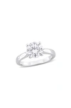 Delmar Dew Round Cut Created Moissanite Ring In Silver