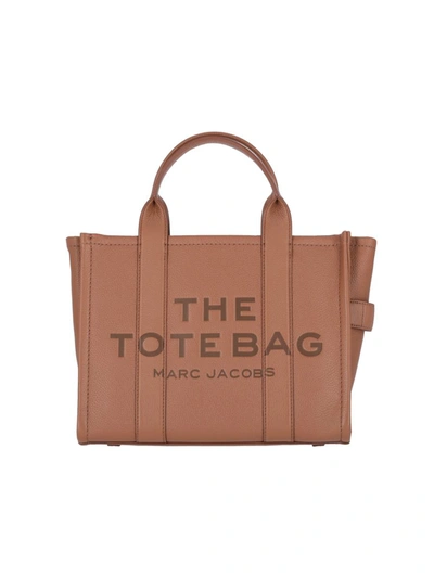 Marc Jacobs Leather The Mini Traveler Tote Bag In Brown