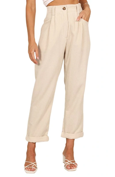 Petal And Pup Talaren Cuffed Corduroy Pants In Cream