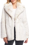 DONNA SALYERS FABULOUS-FURS NOTCH COLLAR FAUX FUR COAT