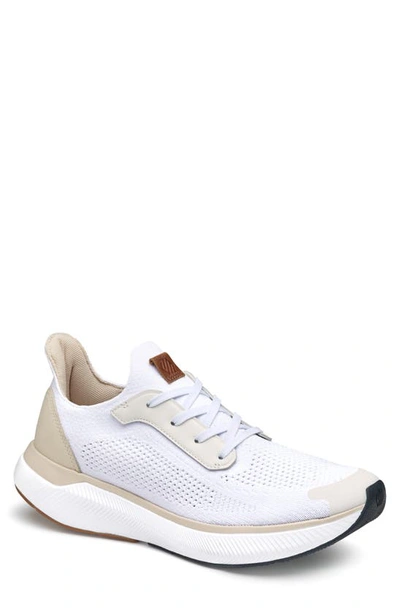Johnston & Murphy Men's Miles Knit Lace-up Sneakers In White Knit