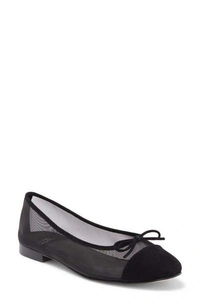 Jeffrey Campbell Releve Flat In Black Mesh Black Suede