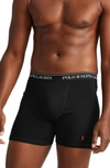 Polo Ralph Lauren 3-pack Wicking Boxer Briefs In Black