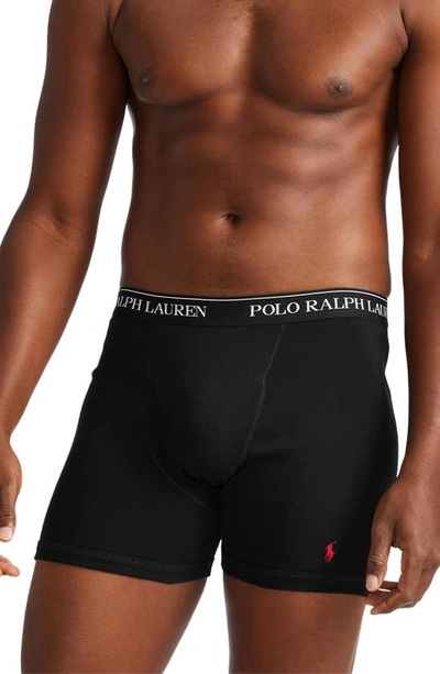 Polo Ralph Lauren 3-pack Wicking Boxer Briefs In Black