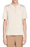 Sandro Loose-fit Shirt With Zipped Collar In Light Sand