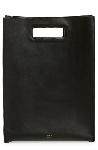 Khaite The Hudson Leather Tote In 200 Black