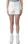 Zadig & Voltaire Sissi Raw Hem Jean Shorts In Judo