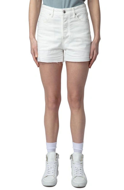 Zadig & Voltaire Sissi Raw Hem Jean Shorts In White