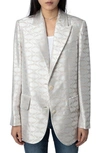 Zadig & Voltaire Vicka Jacquard Wings Blazer In Scout