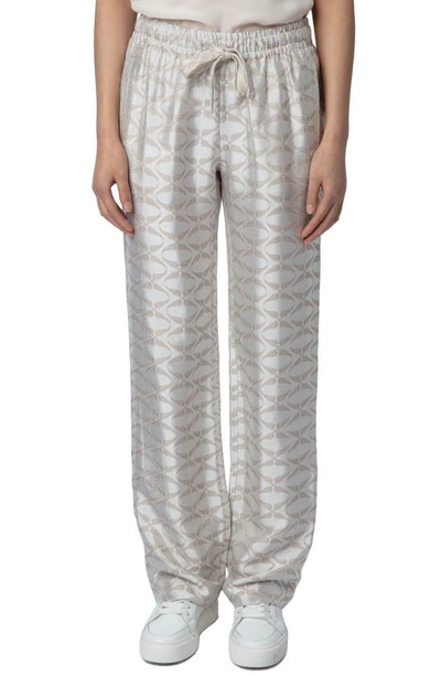 ZADIG & VOLTAIRE POMY WINGS JACQUARD WIDE LEG PANTS