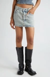 ACNE STUDIOS MACARIA LOGO JACQUARD DENIM MINISKIRT