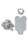 BAREFOOT DREAMS COZYTERRY™ BODYSUIT, HEADBAND & BABY BLANKET SET