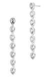 SAVVY CIE JEWELS PEAR CZ LINEAR DROP EARRINGS