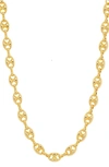 Savvy Cie Jewels Puffy Mariner Link Necklace In Yellow