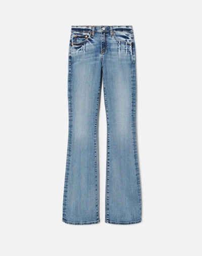 Re/done Distressed High-rise Tapered Jeans In Lightning