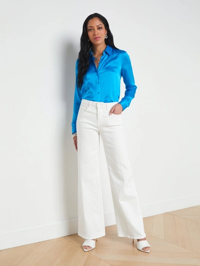 L Agence Alicent Wide-leg Jean In Blanc