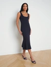 L Agence Bisous Flared Midi Dress In Midnight