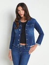 L Agence Janelle Raw-cut Denim Jacket In Sutton