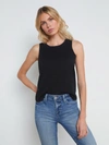 L Agence Mikaela Cotton Tank In Black