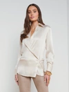 L AGENCE SORA SILK WRAP BLOUSE