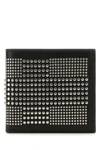 Alexander Mcqueen Black Bi-fold Wallet With All-over Studs In Leather Woman In Black