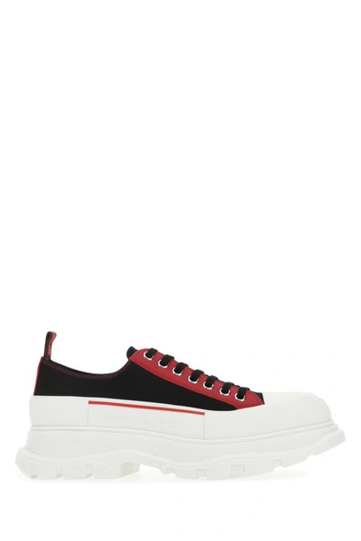 Alexander Mcqueen Man Multicolor Canvas And Leather Tread Slick Trainers