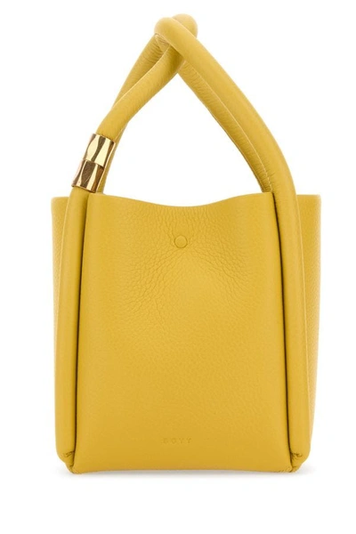 Boyy Women Mustard Leather Lotus 12 Handbag In Yellow