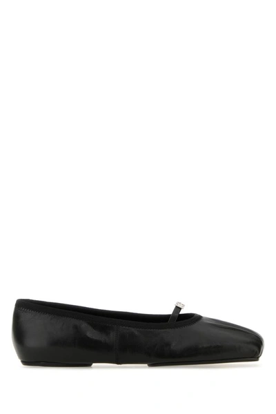 Givenchy Woman Black Leather Ballerinas In Multicolor