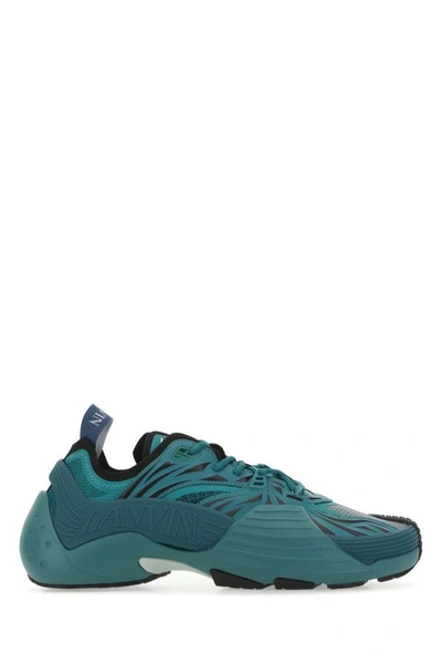 Lanvin Turqouise Blue Flash X Low Top Athletic Sneakers