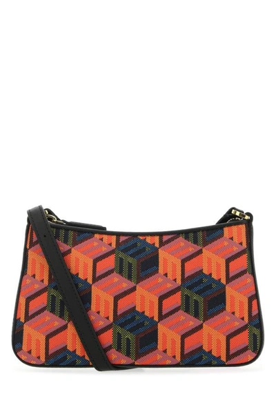 Mcm Woman Embroidered Fabric Rockstar Crossbody Bag In Multicolor