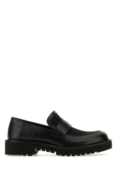 Valentino Garavani Loafer In Toile Iconographe Technical Fabric And Calfskin In Black