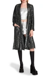 Steve Madden Glitterbomb Sequin Duster In Gunmetal