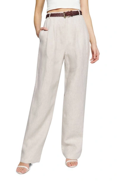 Reformation Mason Linen Pant In Oatmeal