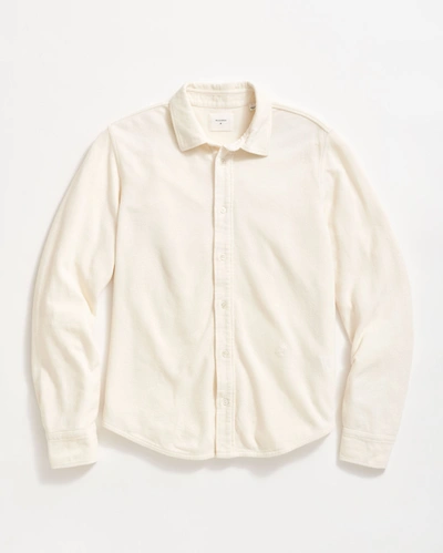 Billy Reid Long Sleeve Knit Yellowhammer Shirt In Tinted White