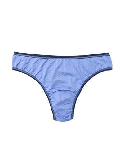 Hanky Panky Movecalm Natural Rise Thong In Blue
