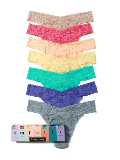 Hanky Panky Days Of The Week Original Rise Thong 7 Pack In Yellow