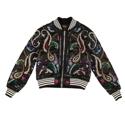 Amiri Black And Multicolred Paisley Bomber Jacket