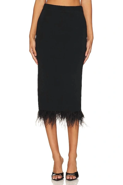 Central Park West Sylvie Marabou Sweep Skirt In Black