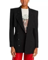 FRAME FITTED STORM FLAP BLAZER IN BLACK