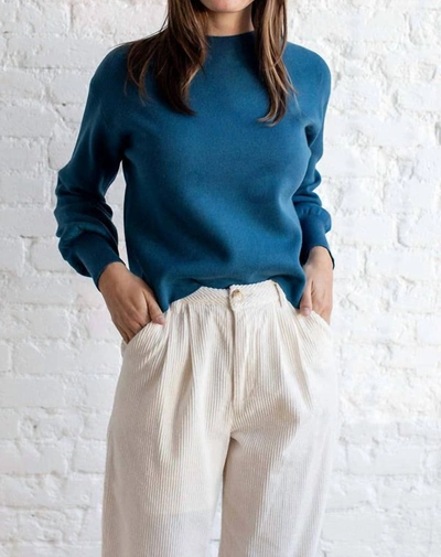 Oats Balloon Sleeve Sweater In Blue