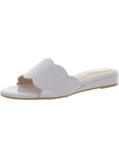 Bandolino Womens Slip On Wedge Wedge Sandals In White